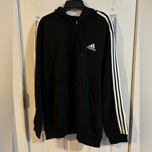 Adidas men’s essentials fleece 3-stripes full zip hoodie new.